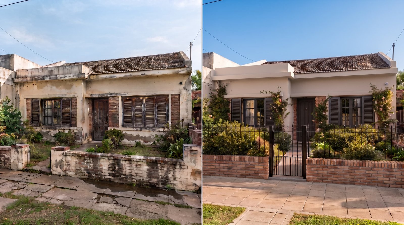 Transformación de fachada Trazo 30 - Antes y después